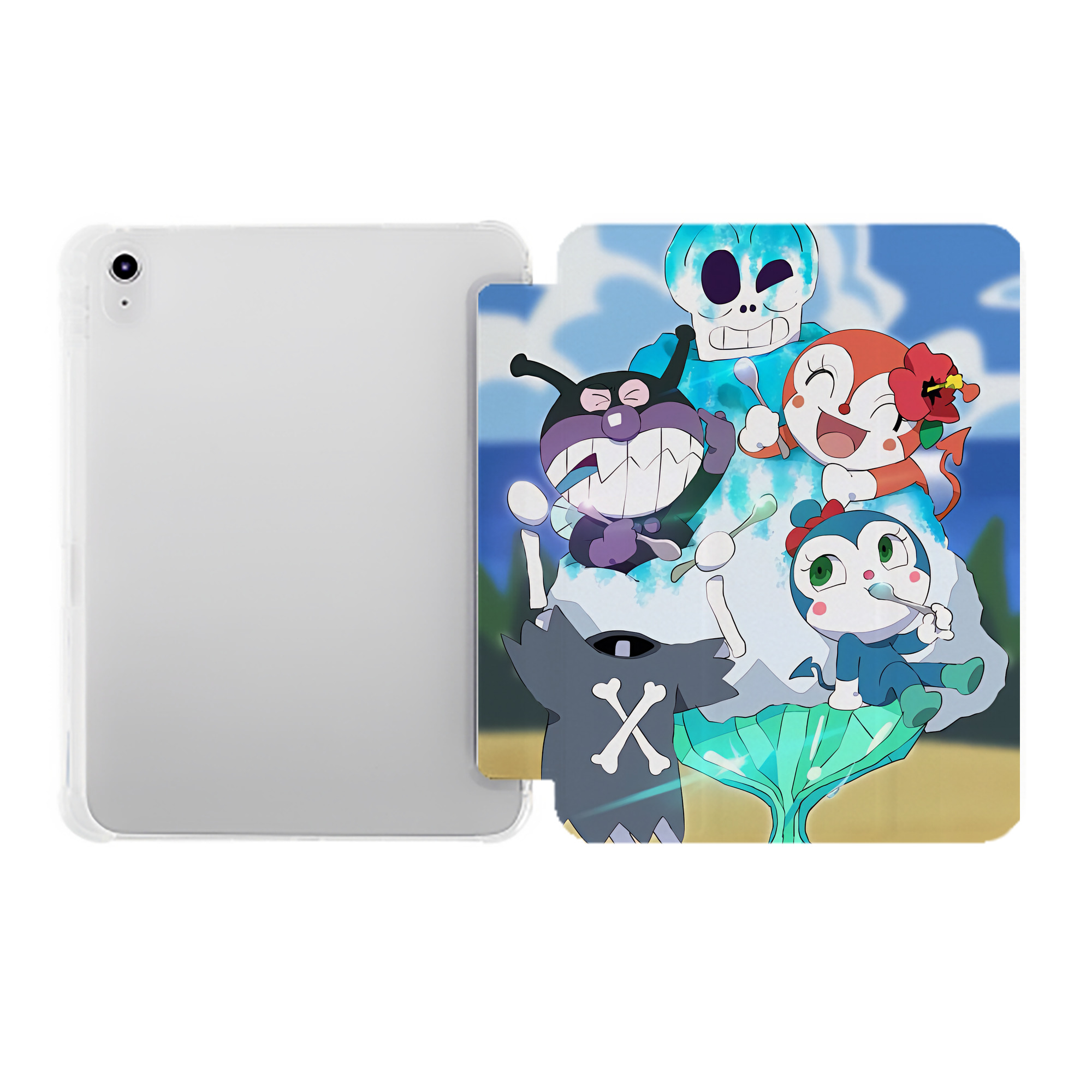 （画像用） アンパンマン Anpanman IPad ケース ペン収納付き 三つ折りスタンド PUレザー×シリコン 対応機種9.5/10.5/10.9インチ